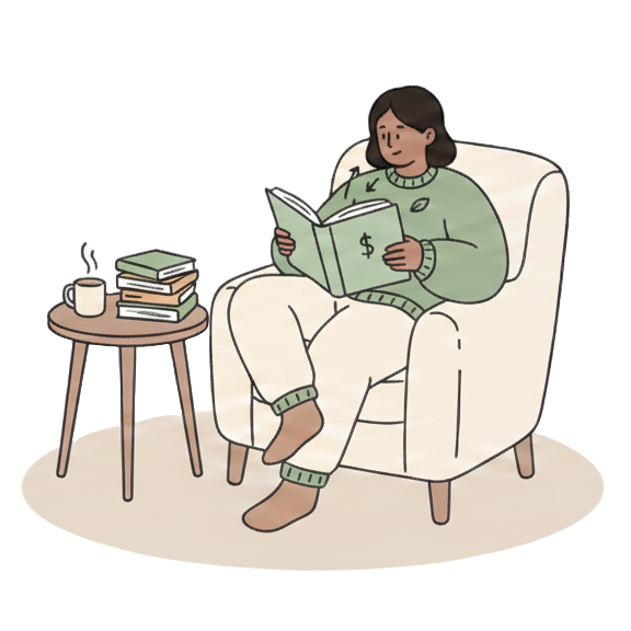 Person relaxing while reading